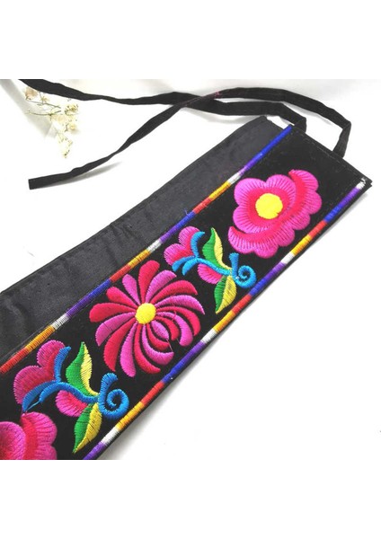 C47 Çin Miao Kabile Işlemeli Dekor Kemer Pamuk Çok Çiçek (Yurt Dışından)