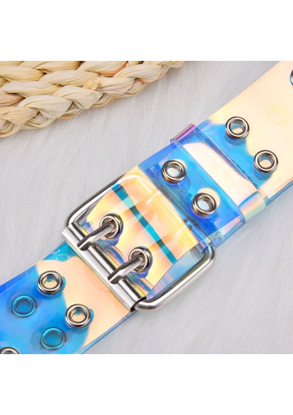 2021 Iki Sıra Pvc Şeffaf Kemer Kadınlar Için Moda Pin Toka Kadın Beyaz Bel Pantolon Şeffaf Kemerler Bayan Kot Grommet Kemer (Yurt Dışından) indirimleri