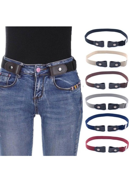 Erkek Kadın Tokasız Elastik Kemerler Kot Pantolon Için Görünmez Kemer Hiçbir Bulge Sorun Bandı (Yurt Dışından)