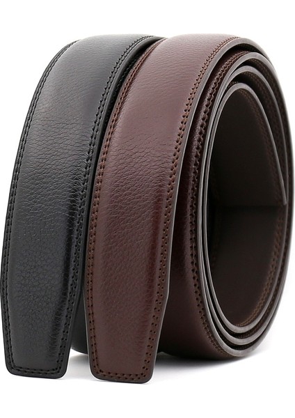 3.0 cm 3.1 cm Genişlik Deri Kemer Erkekler Toka Olmadan Erkek Kemerleri Lüks Hakiki Deri Kemer Stap Siyah Kahverengi 110 CM-130 cm CE3300 (Yurt Dışından)