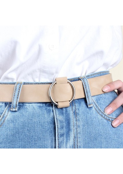 Düz Renk Iğnesiz Yuvarlak Tokalı Kemer Rahat Bayan Kemer Gençlik Moda Geniş Kemer Kadın (Yurt Dışından) fiyatları