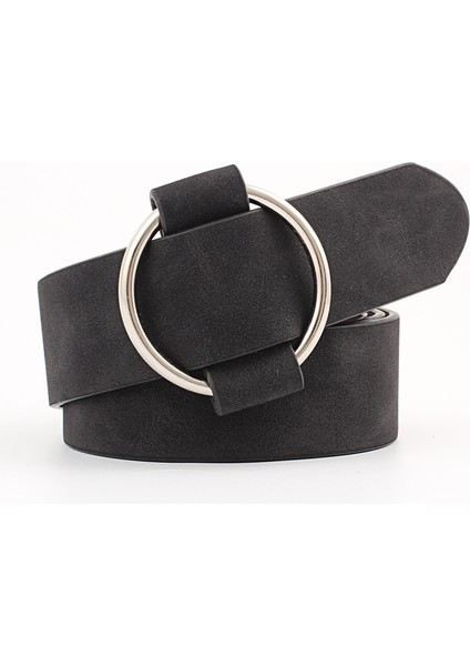 Düz Renk Iğnesiz Yuvarlak Tokalı Kemer Rahat Bayan Kemer Gençlik Moda Geniş Kemer Kadın (Yurt Dışından) fırsatları