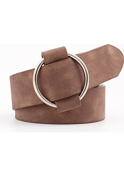 Düz Renk Iğnesiz Yuvarlak Tokalı Kemer Rahat Bayan Kemer Gençlik Moda Geniş Kemer Kadın (Yurt Dışından) indirimleri