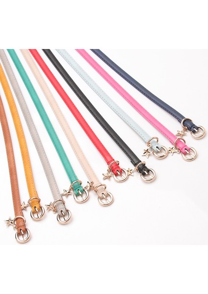 Çok Renkli Pentagram Dekoratif Ince Kemer Katı Çok Yönlü Öğrenci Yuvarlak Kafa Pin Toka Elastik Kot Bel Kemerleri Kadınlar Için (Yurt Dışından)