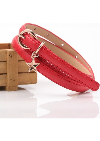 Çok Renkli Pentagram Dekoratif Ince Kemer Katı Çok Yönlü Öğrenci Yuvarlak Kafa Pin Toka Elastik Kot Bel Kemerleri Kadınlar Için (Yurt Dışından) indirimleri