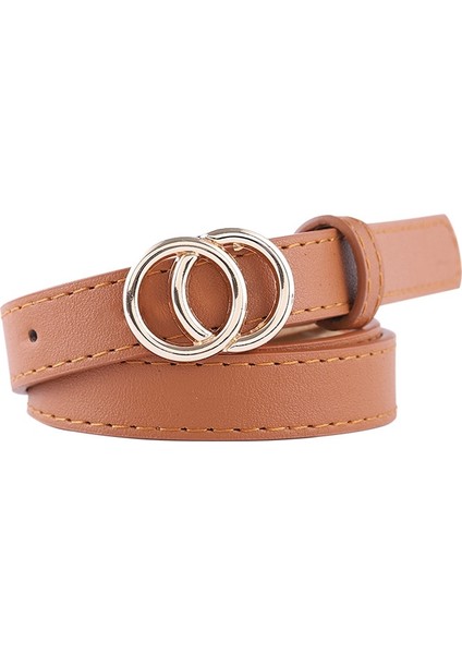 Kadın Kemer Suni Deri Alaşım Pin Tokalı Kemer Yeni Çift Daire Düğme Kemer Eğlence Kot Moda Elbise Kadın Kemer (Yurt Dışından) fırsatları
