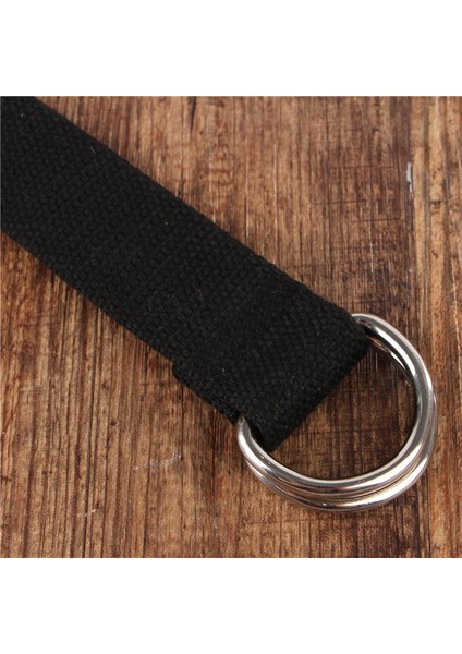 Moda Erkek/kadın Kemer D Şekilli Çift Toka Basit Katı Pamuk Kanvas Tüm Maç Unisex Kanvas Kemerler Bel Kemeri Lüks (Yurt Dışından) indirimleri