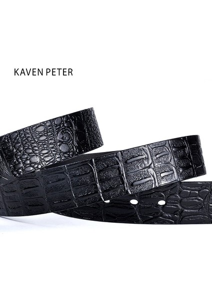 MEN39S Sığır Derisi Kemer Timsah Desen Lüks Tasarımcı Kemerler Erkekler Yüksek Kaliteli 100% Hakiki Deri Antik Gümüş Metal Toka (Yurt Dışından) fırsatları