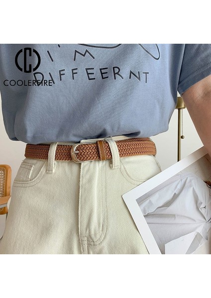 Moda Kadın Örme Kanvas Elastik Streç Kemer Kumaş Rahat Dokuma Kemer Kadın Kot Dokuma Taktik Kayış Kemer AL078 (Yurt Dışından) fiyatları