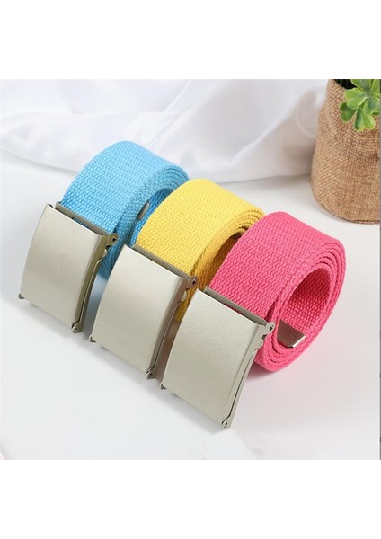 Moda Yeni Unisex Pantolon Kemerler Kanvas Kemer Tokası Erkek Kadın Erkek Kot Kemerler Şeker Renkler En KALITELI110CM Lüks Kemerler (Yurt Dışından) fiyatları