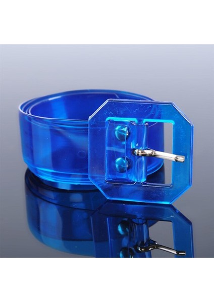 Moda Şeffaf Kadın Kemer Temizle Kare Pin Geniş Bel Bantları Bayanlar Kemer Görünmez Punk Bel Kemeri (Yurt Dışından)