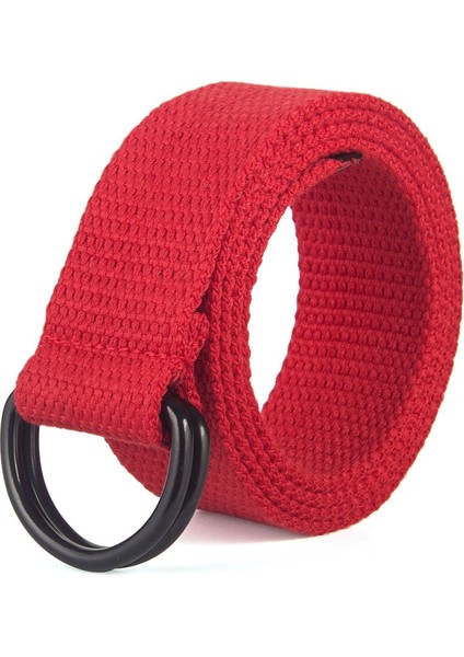 MEN39S ve WOMEN39S Gençlik Ilkbahar Sonbahar Kanvas Çift Halka Toka Basit Çok Yönlü Kot Trend Kemer (Yurt Dışından) modelleri