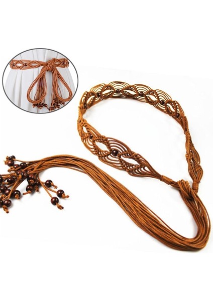 Kadın Dokuma Püskül Kemer Örgülü Kemer Kravat Askısı Boho Kızlar Geniş Bel Halat Zincir Bel Kemerleri Elbise Kemer Aksesuarları (Yurt Dışından) fırsatları