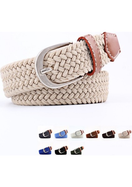 Moda Erkek Kadın Kemer Örme Alaşım Pin Toka Bel Kemeri Dokuma Streç Bel Bandı Rahat Kot Kemer Kanvas Örgülü Kemer (Yurt Dışından) modelleri