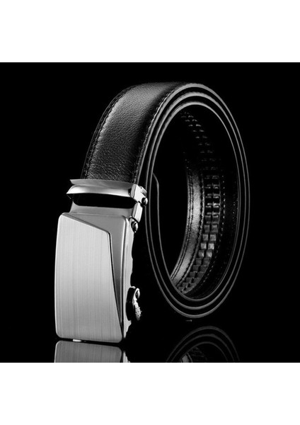 Moda Erkek Iş Tarzı Kemer Siyah Kayış Erkek Kemer Otomatik Tokalı Kemerler Erkekler Için En Kaliteli Kuşak Kemerler Kot (Yurt Dışından)