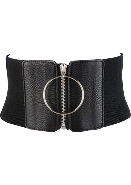 Kadınlar Için Ultra Geniş Kemer Elbiseler Bayanlar Elastik Kemerler Kadın Büyük Metal Daire Halka Siyah Bel Kayışı (Yurt Dışından) fırsatları