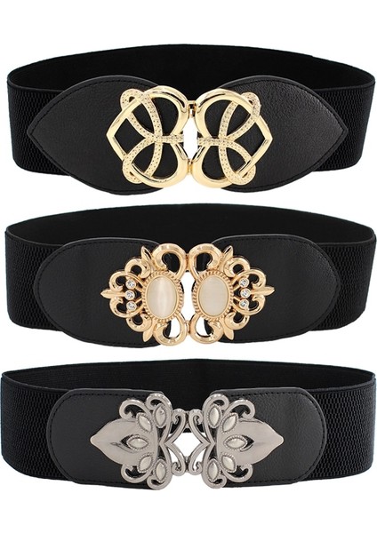 Kadın Moda Elastik Kemerler Tasarımcı Lüks Marka Aşk Kalp Metal Toka Bel Elbise Ceket Kazak Dekoratif Kemer (Yurt Dışından)