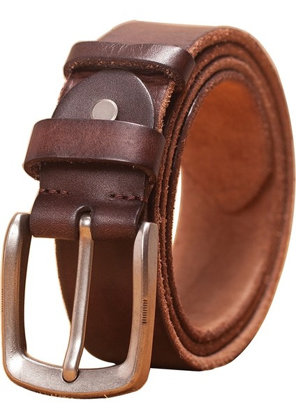 MEN39S Kemer Deri Kemer Erkekler Erkek Hakiki Deri Kayış Kahverengi Deri Kemer Erkekler Için Pin Toka Vintage Kot Cintos Masculinos (Yurt Dışından) fiyatları