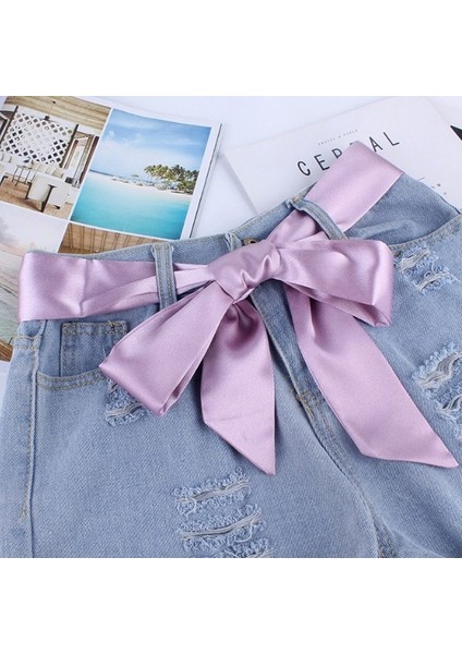 Kadın Moda Geniş Bel Kumaş Kemerler Bayanlar Ipek Eşarp Katı Şerit Düğüm Halat Elbiseler Ceinture Femme (Yurt Dışından) fırsatları