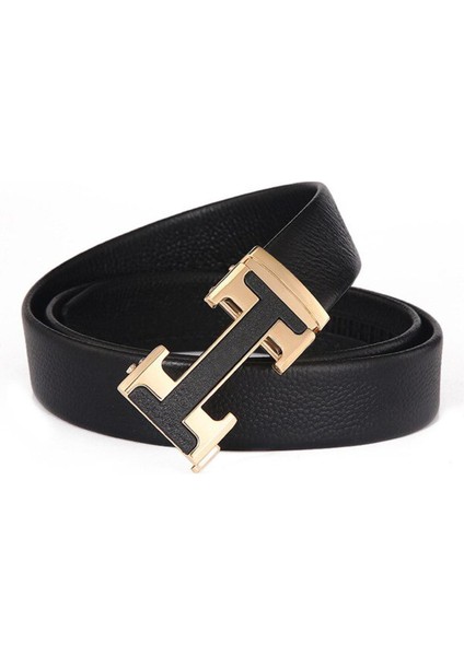 Model Adı Marka Deri Otomatik Tokalı Kemer Saf MEN39S Iş Pantolon Kemeri H Şekilli Altın Tokalı (Yurt Dışından)