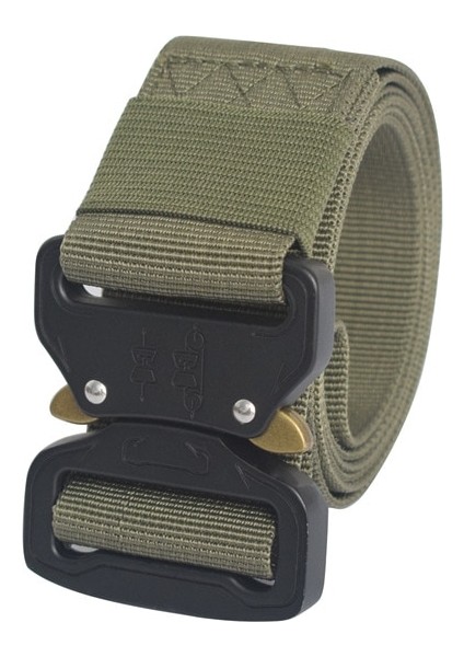 Ordu Kanvas Kemer Erkekler Taktik Tasarımcı Kemerleri Kot Pantolon Için Elastik Naylon 3.8 cm Geniş Kemer Siyah Metal Toka Bel Kemeri (Yurt Dışından) fırsatları