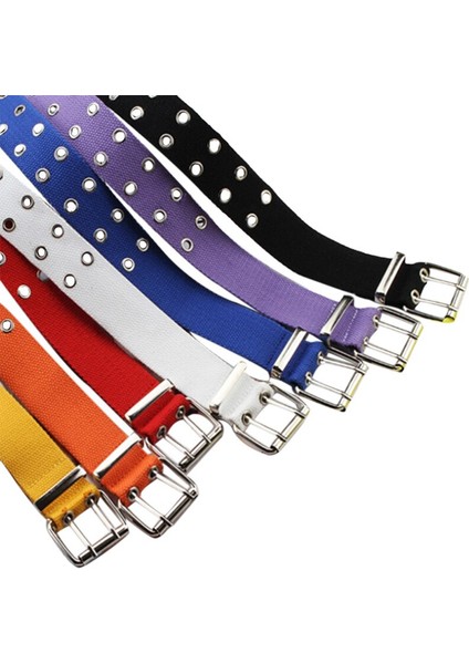Kadın Çivili Grommet Delik 2 Pin Toka Kanvas Naylon Kemer Kemer (Yurt Dışından) indirimleri