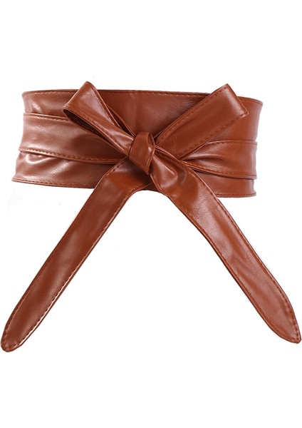 Moda Bayanlar Pu Deri Yumuşak Lüks Kuşak Bel Mühür Kadın Süper Uzun Tüm Maç Yay Düğüm Geniş Kemerler Giyim Aksesuarları (Yurt Dışından) fırsatları