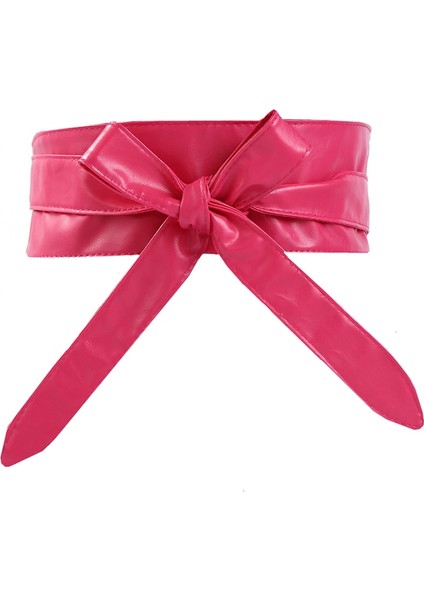 Moda Bayanlar Pu Deri Yumuşak Lüks Kuşak Bel Mühür Kadın Süper Uzun Tüm Maç Yay Düğüm Geniş Kemerler Giyim Aksesuarları (Yurt Dışından) indirimleri