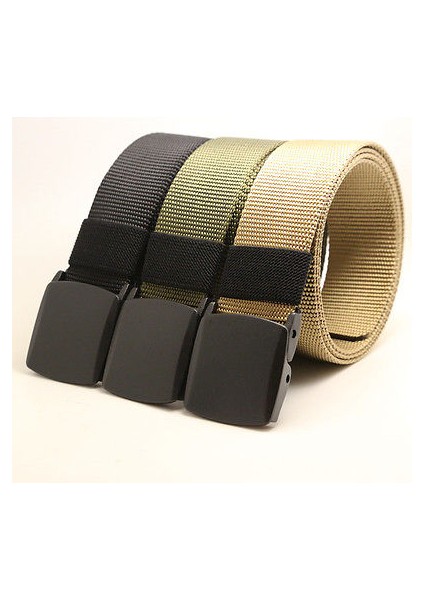 Naylon Kanvas Nefes Askeri Taktik Katı Rahat Erkek Bel Kemeri Plastik Toka ile Metal Esnek Kemer Erkekler Için (Yurt Dışından) modelleri