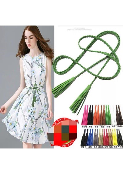 Moda Tasarımcısı El Örgüsü Uzun Pu Deri Örgü Kemer Dize Band Püskül ile Kadınlar Kız Için Rahat Parti Elbise Kemerleri (Yurt Dışından) fiyatları