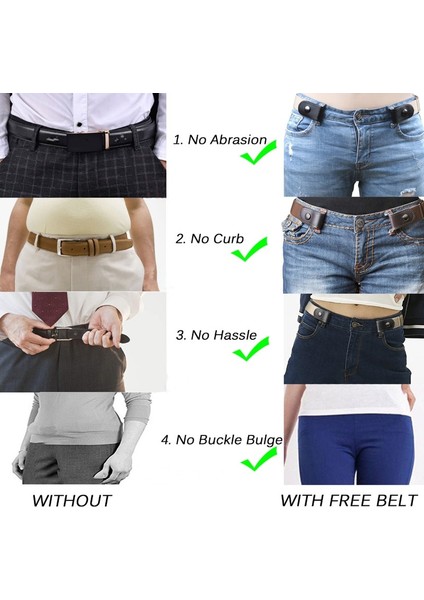 Kolay Kemer Tokası Olmadan Ücretsiz Erkek Kemerler Kadınlar Için Bel Ceinture Femme Elastik Streç Riem Kot Gizli Görünmez Gizli Çocuklar (Yurt Dışından) fiyatları