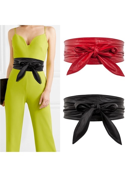 Kadın Bağcıklı Kemer Yeni Ilmek Kemerler Kadınlar Için Daha Uzun Geniş Bağlama Kemer Bağları Yay Bayan Elbise Dekorasyon Moda Pu 2020 Yetişkin (Yurt Dışından) fırsatları