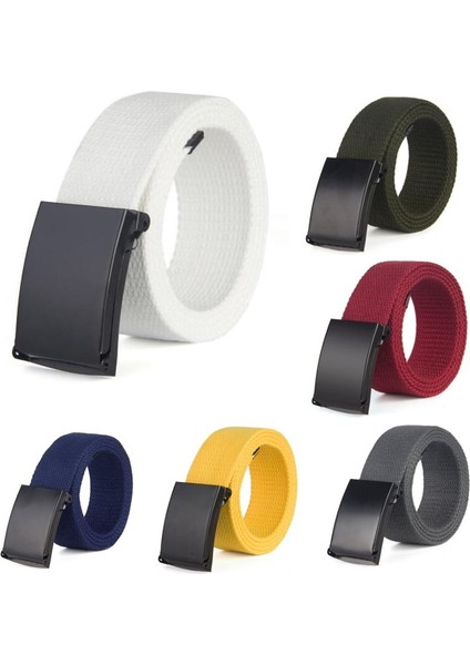 Moda Yeni Unisex Siyah Alaşım Toka Düz Renk Kanvas Kemer Erkekler Için Açık Spor Kot Kemer Nokta (Yurt Dışından) fiyatları