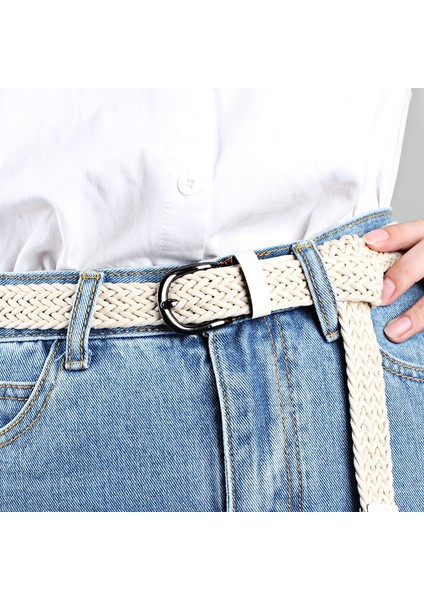 Kadın Büküm Balmumu Halat Örgülü Kemer Moda Rahat Kemerler Kadınlar Için Kot Elbise Metal Toka Kadın Kemer Lüks Tasarımcı Marka (Yurt Dışından) fırsatları