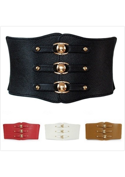 Moda Kadın Geniş Kemer Yeni Metal Toka Kadın Elastik Kemer Deri Perçin Ultra Geniş Kemer Elastik Kemerler Kadın Için (Yurt Dışından) fırsatları