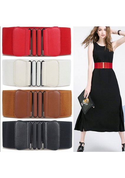 Moda Marka Bel Kemerleri Kadın Bayan Katı Streç Elastik Geniş Kemer Yeni Elbise Süsleme Kadınlar Için Kemer (Yurt Dışından)
