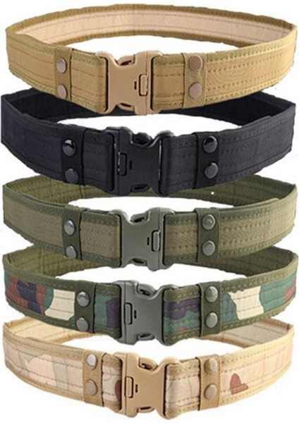 Loveshopping* Taktik Askeri Kanvas Kemer Erkekler Pratik Kamuflaj Kemer Plastik Toka (Yurt Dışından)
