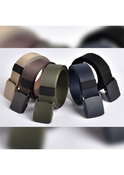 Loveshopping* Kanvas Askeri Eğitim Kemeri Erkek Otomatik Pürüzsüz Tokalı Kemerler Dış Mekan Naylon (Yurt Dışından)