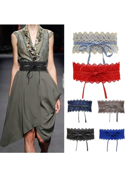 Moda Balo Çiçek Dantel Kemerler Parti Elbise Öz Geniş Kravat Gelin Bel Bandı Kadın Trendy Zarif (Yurt Dışından) modelleri