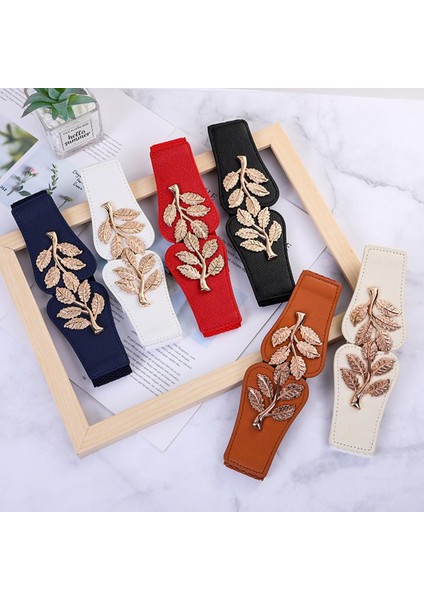 Moda Bayanlar Dekore Elastik Toka Geniş Kuşak Günlük Elbise Kemeri Kırmızı Beyaz Siyah Kadınlar Için Lüks Marka Tasarımcısı Kemerler (Yurt Dışından)