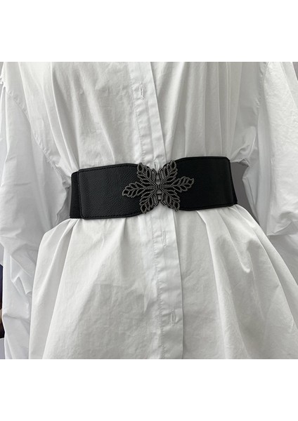 Vintage Geniş Bel Kemeri Kadınlar Için Retro Totem Geniş Kemer Elastik Streç Elbise Bel Kemeri Toka Bandı Bayanlar (Yurt Dışından)