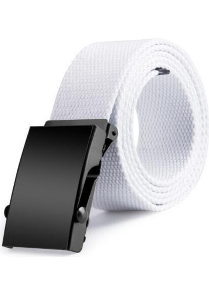 Yeni Yüksek Kaliteli Kanvas Kemer Erkek Kadın Unisex Kot Kemerler Metal Rulo Lüks Otomatik Toka Kanvas Dokuma Bel Kemerleri (Yurt Dışından)