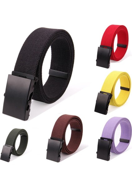 Yeni Yüksek Kaliteli Kanvas Kemer Erkek Kadın Unisex Kot Kemerler Metal Rulo Lüks Otomatik Toka Kanvas Dokuma Bel Kemerleri (Yurt Dışından) fiyatları