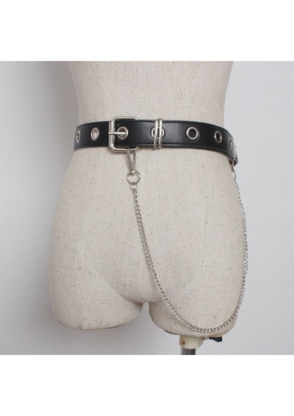 Yeni Zincir Küçük Çanta Kemerleri Kadınlar Için Jean Punk Gümüş Pin Toka Askı Kemer Omuzdan Askili Çanta Telefon Kılıfı Bel Çantaları Içi Boş Perçin Kız (Yurt Dışından) modelleri