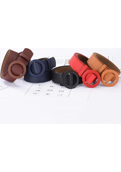 Yumuşak Katı Moda Renk Kadın Kemerleri Trendy Yuvarlak Delik Kadın Deri Toka Askı Tasarımcı Kot Pantolon Kızlar Için Kemer Yenı (Yurt Dışından)