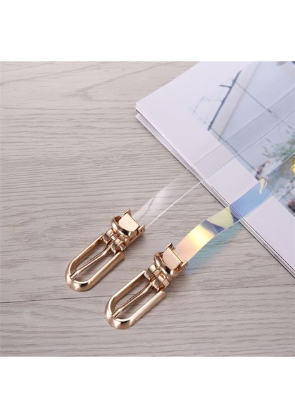 Adet Şeffaf Kadın Kemer Lazer Holografik Şeffaf Gökkuşağı Şeffaf Pin Toka Bel Ayarlanabilir Kemer Kadın Kayış Kemerleri (Yurt Dışından) fiyatları