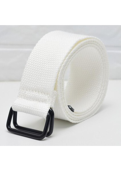 Renk Moda Genç Öğrenci Kanvas Kemer Erkekler Kadınlar Için Çift Halka Toka Pantolon Kemerleri Kore Kot ile Trendy Siyah Tasarımcı (Yurt Dışından)