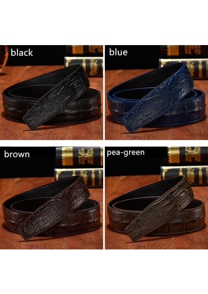 Tasarımcı Yüksek Kaliteli Yeni Timsah Desen Erkek Kemer Moda Sığır Derisi H Buttonheads Olmadan 3.7 cm Kot Aksesuarları Kemer (Yurt Dışından) fiyatları