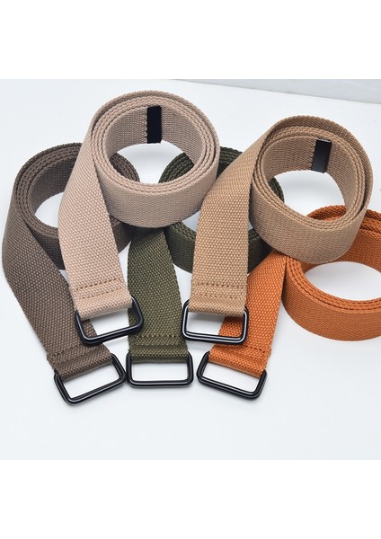 Renk Moda Genç Öğrenci Kanvas Kemer Erkekler Kadınlar Için Çift Halka Toka Pantolon Kemerleri Kore Kot ile Trendy Siyah Tasarımcı (Yurt Dışından) indirimleri