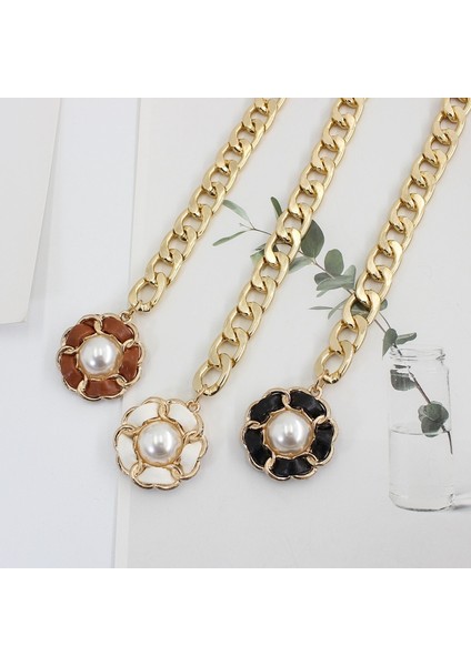 Yüksek Kaliteli Metal Bel Zinciri Kadın Elbise Gömlek Dekorasyon Bel Kapanış Çiçek Inci Kolye Zinciri Pantolon Kemer Lüks Kemer (Yurt Dışından) fırsatları